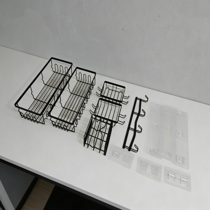 Wall-Mounted Bathroom Basket and Hook Set — thumbnail 10