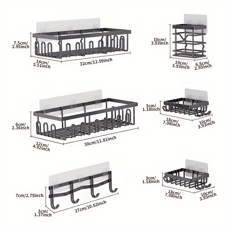 Wall-Mounted Bathroom Basket and Hook Set — thumbnail 11