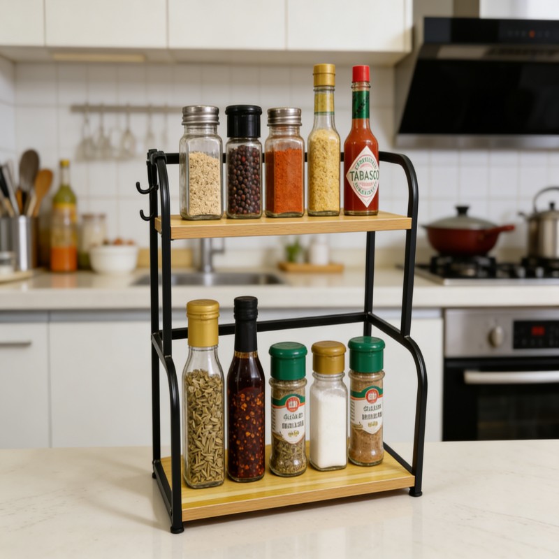 Slim Countertop Shelf with Open Storage — thumbnail 5