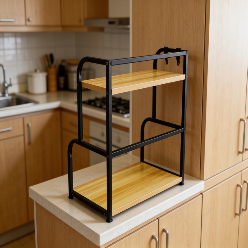 Slim Countertop Shelf with Open Storage — thumbnail 2