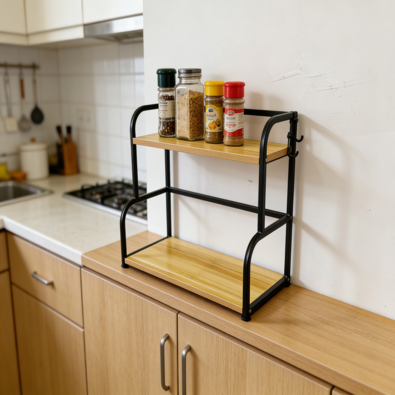 Slim Countertop Shelf with Open Storage — thumbnail 3