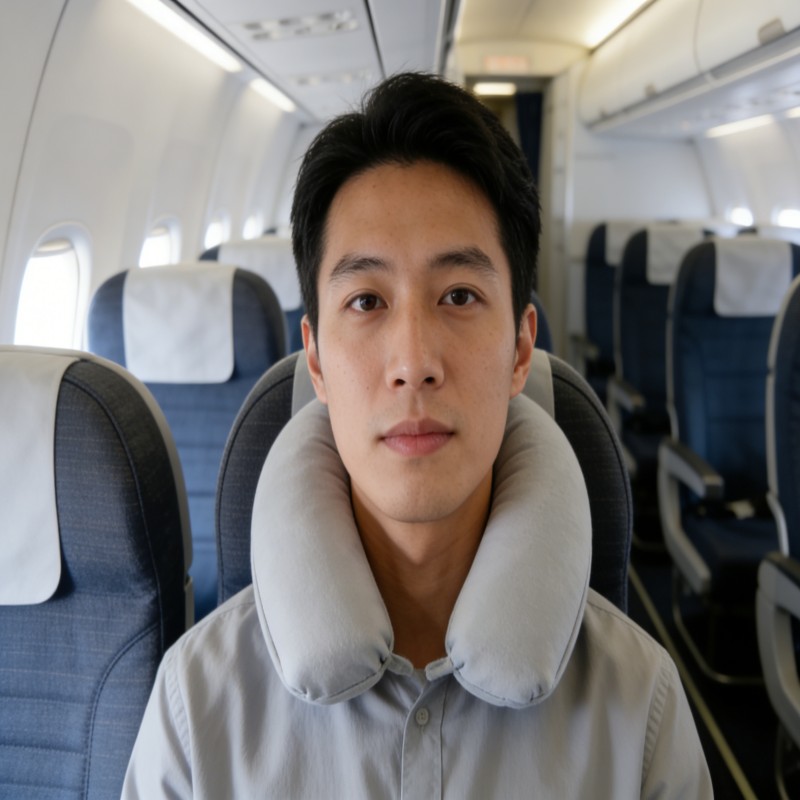 Travel Neck Pillow with Eye Mask — thumbnail 7
