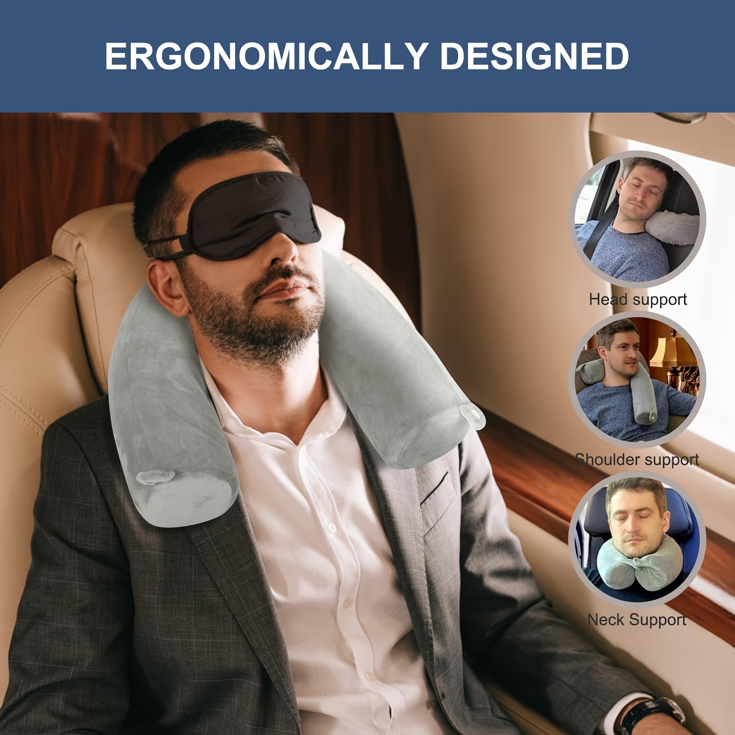 Travel Neck Pillow with Eye Mask