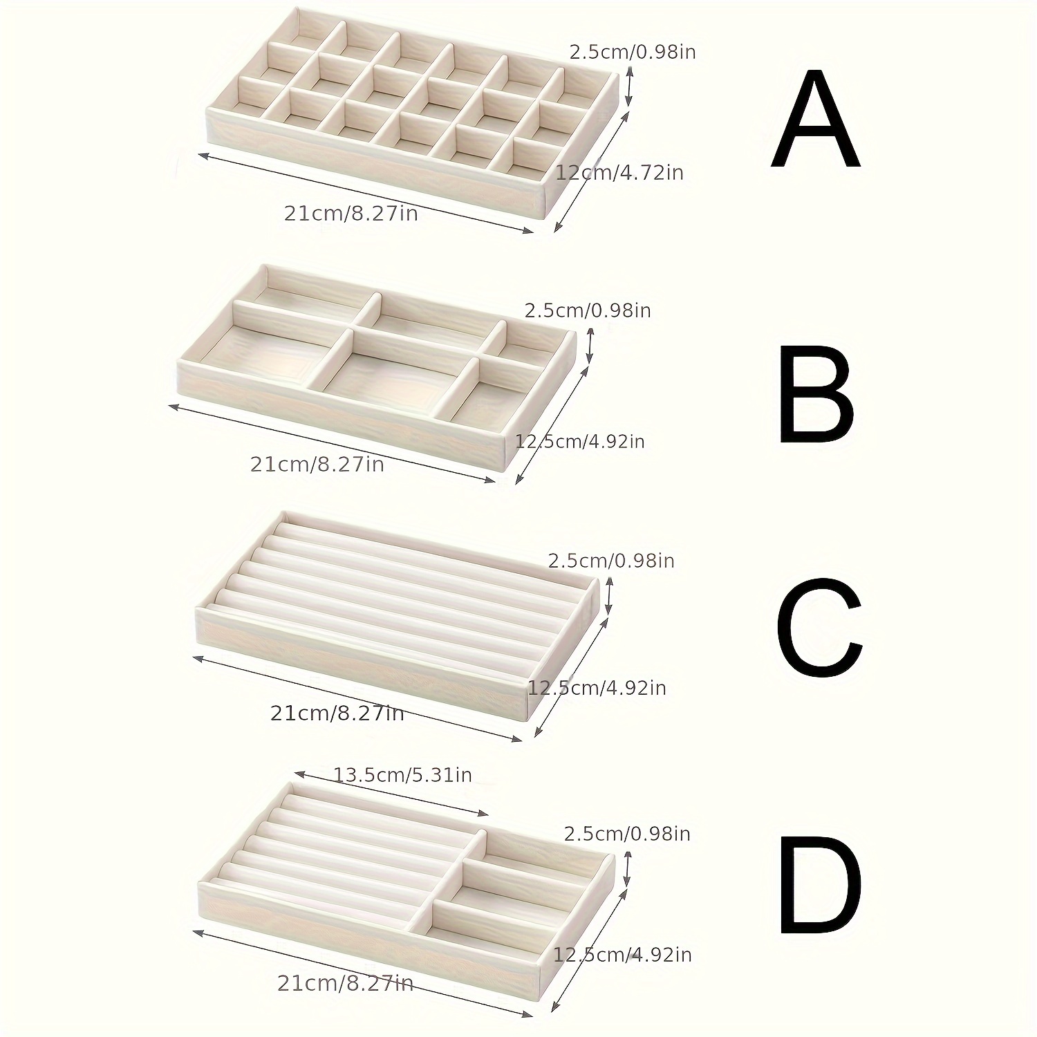 Compartmented Jewelry Drawer Organizer Tray — thumbnail 11