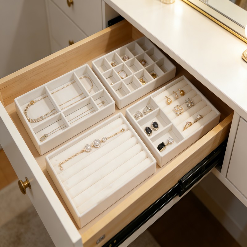 Compartmented Jewelry Drawer Organizer Tray — thumbnail 8