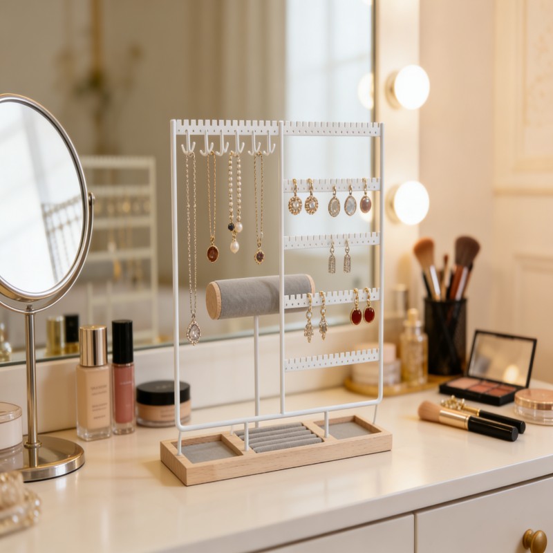 Jewelry Display Stand with Earring and Necklace Storage — thumbnail 3