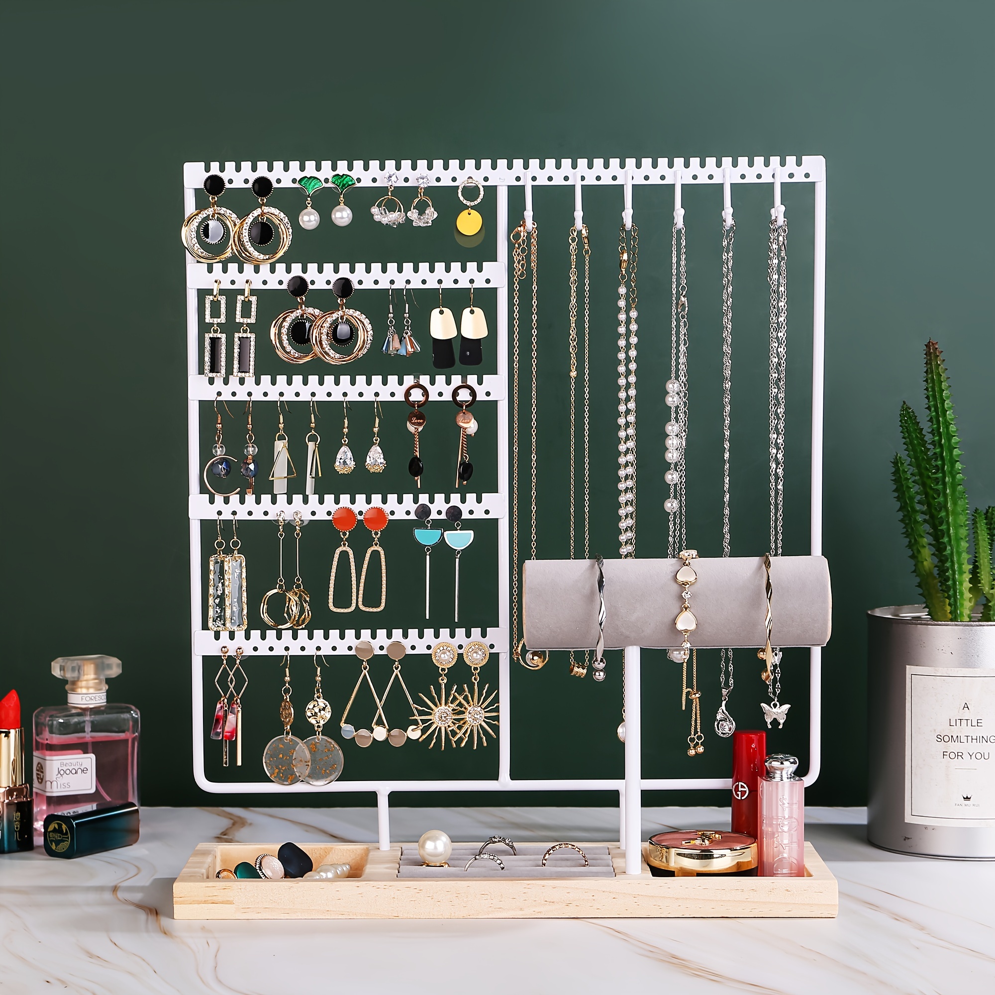 Jewelry Display Stand with Earring and Necklace Storage — thumbnail 2