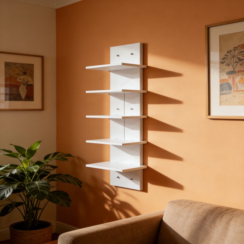 Wall-Mounted Zigzag Corner Display Shelf — image 1