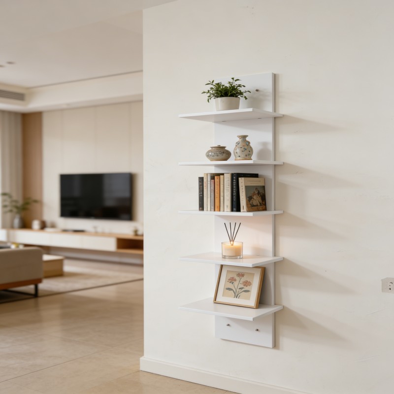Wall-Mounted Zigzag Corner Display Shelf — thumbnail 2
