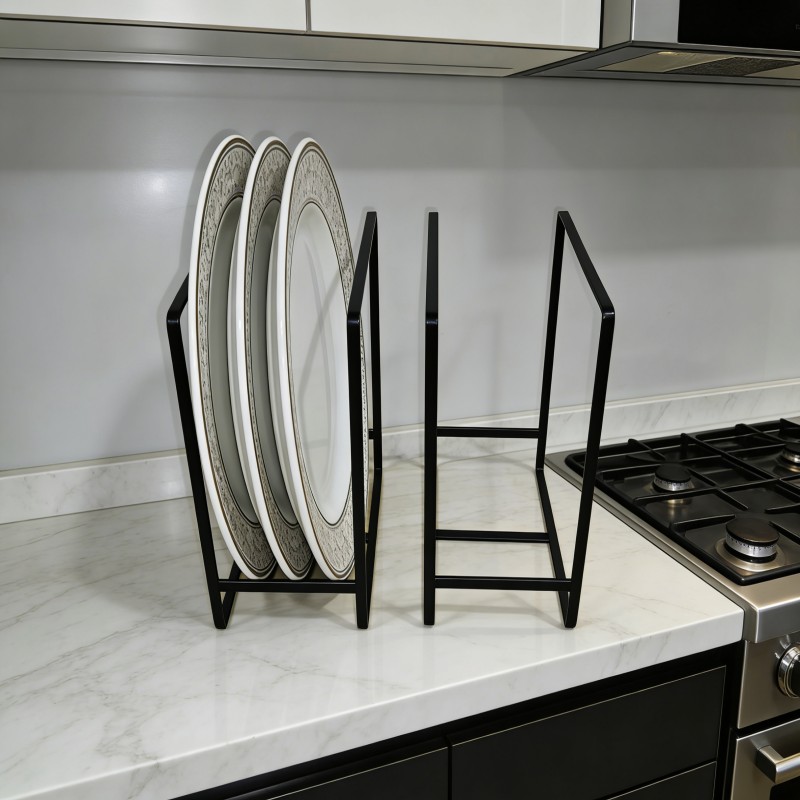 Cabinet Dish Storage Rack with Dividers — thumbnail 5