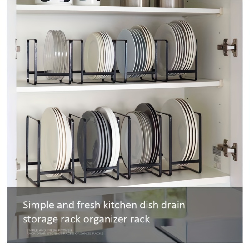 Cabinet Dish Storage Rack with Dividers
