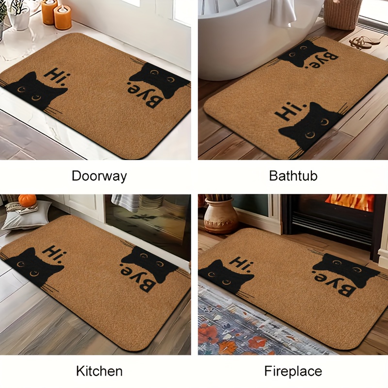 Cat-Print Doorway Floor Mat
