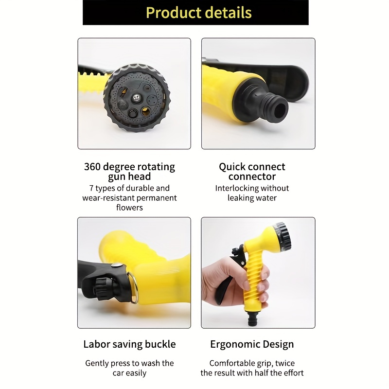 Garden Hose Spray Nozzle with Connector Accessories — thumbnail 4
