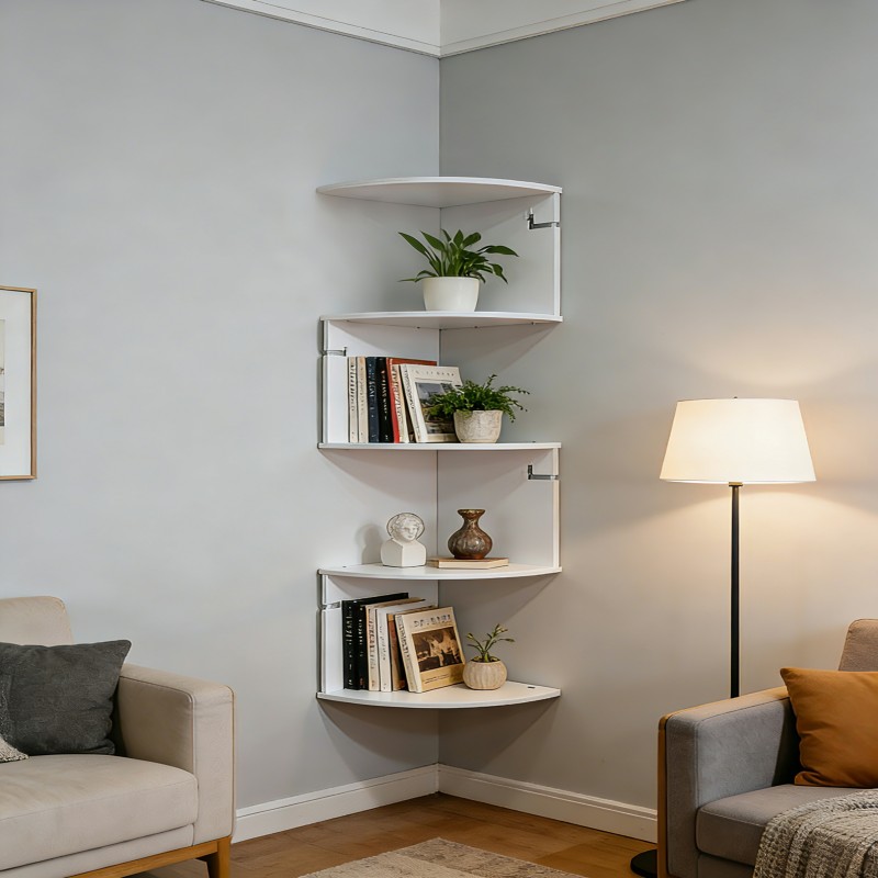 Wall Corner Shelf with Open Compartments — thumbnail 4