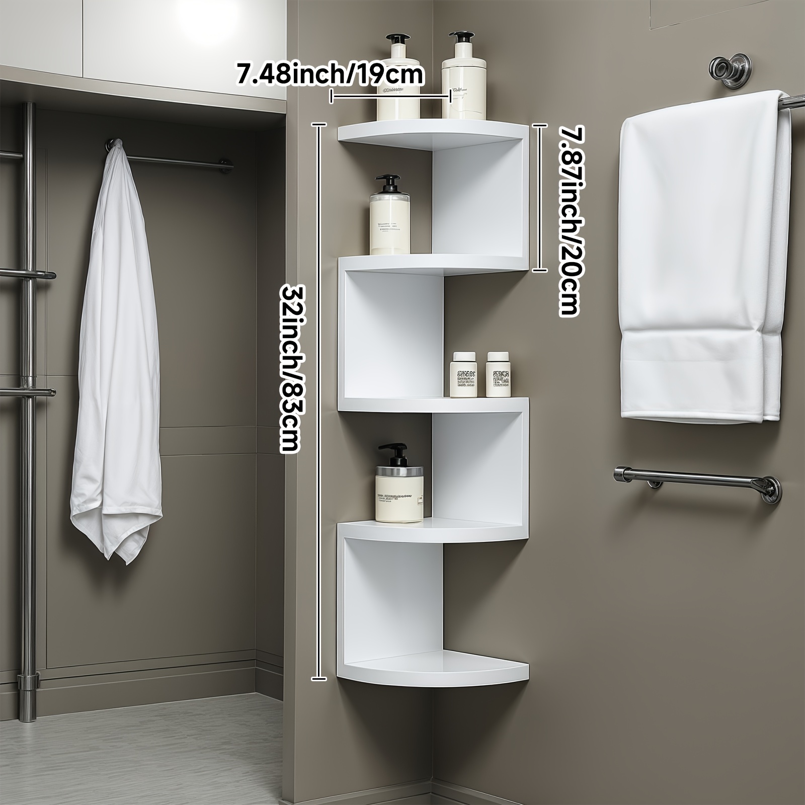 Wall Corner Shelf with Open Compartments — thumbnail 8