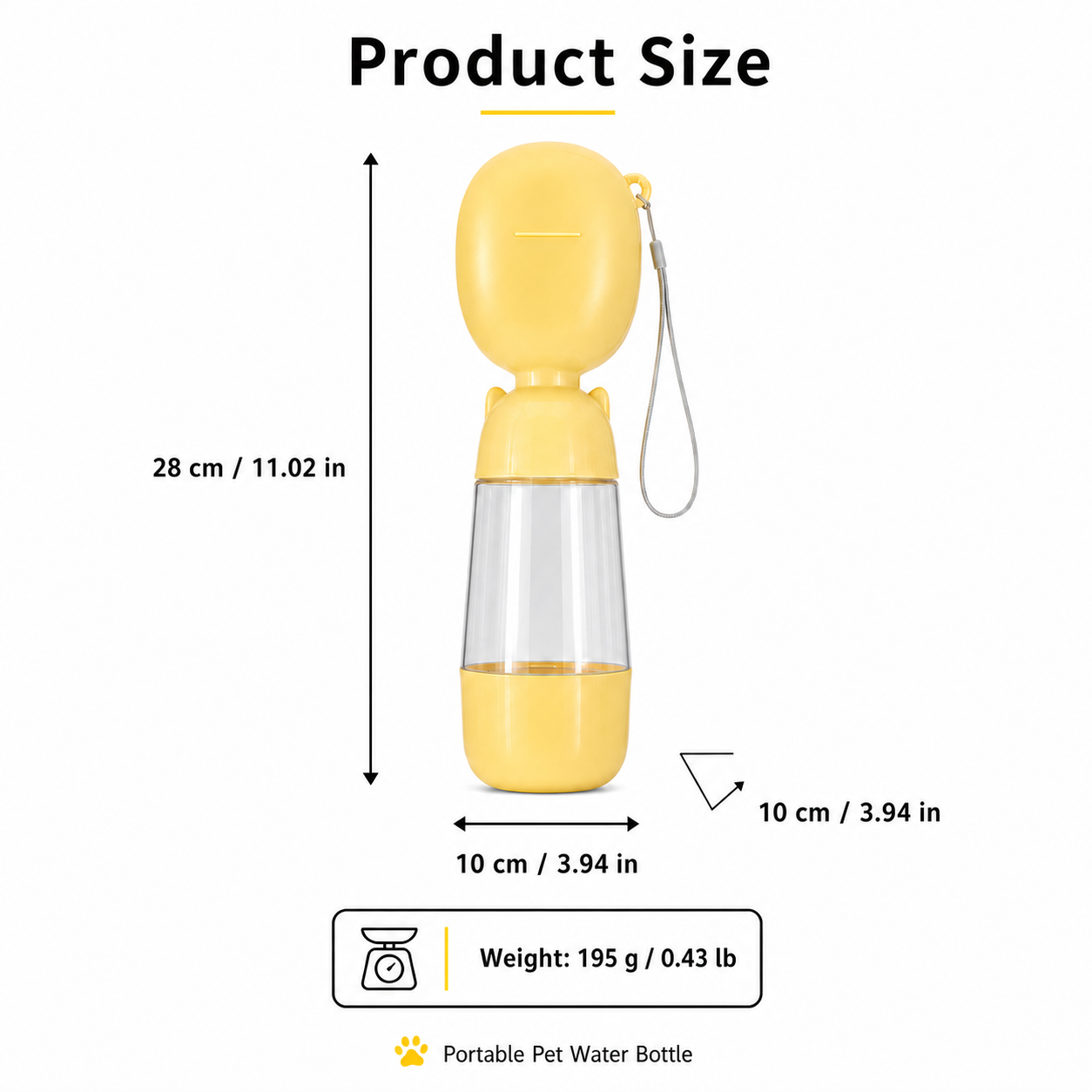 Portable Pet Water Bottle with Detachable Bowl — thumbnail 7