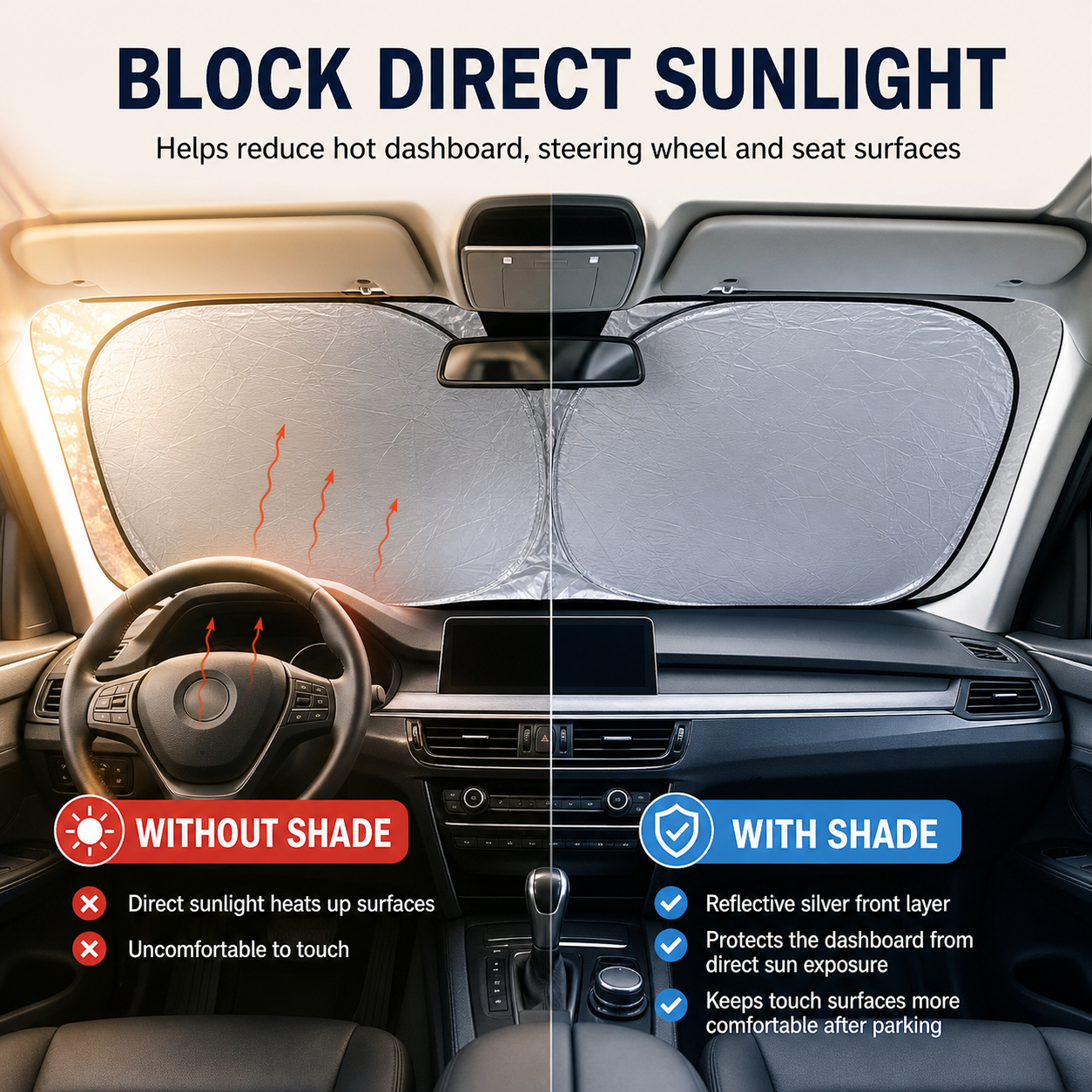 6-Piece Foldable Reflective Car Sunshade Set — thumbnail 2