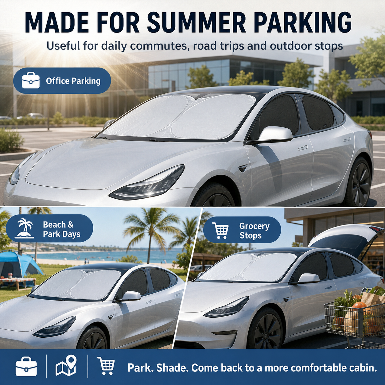 6-Piece Foldable Reflective Car Sunshade Set