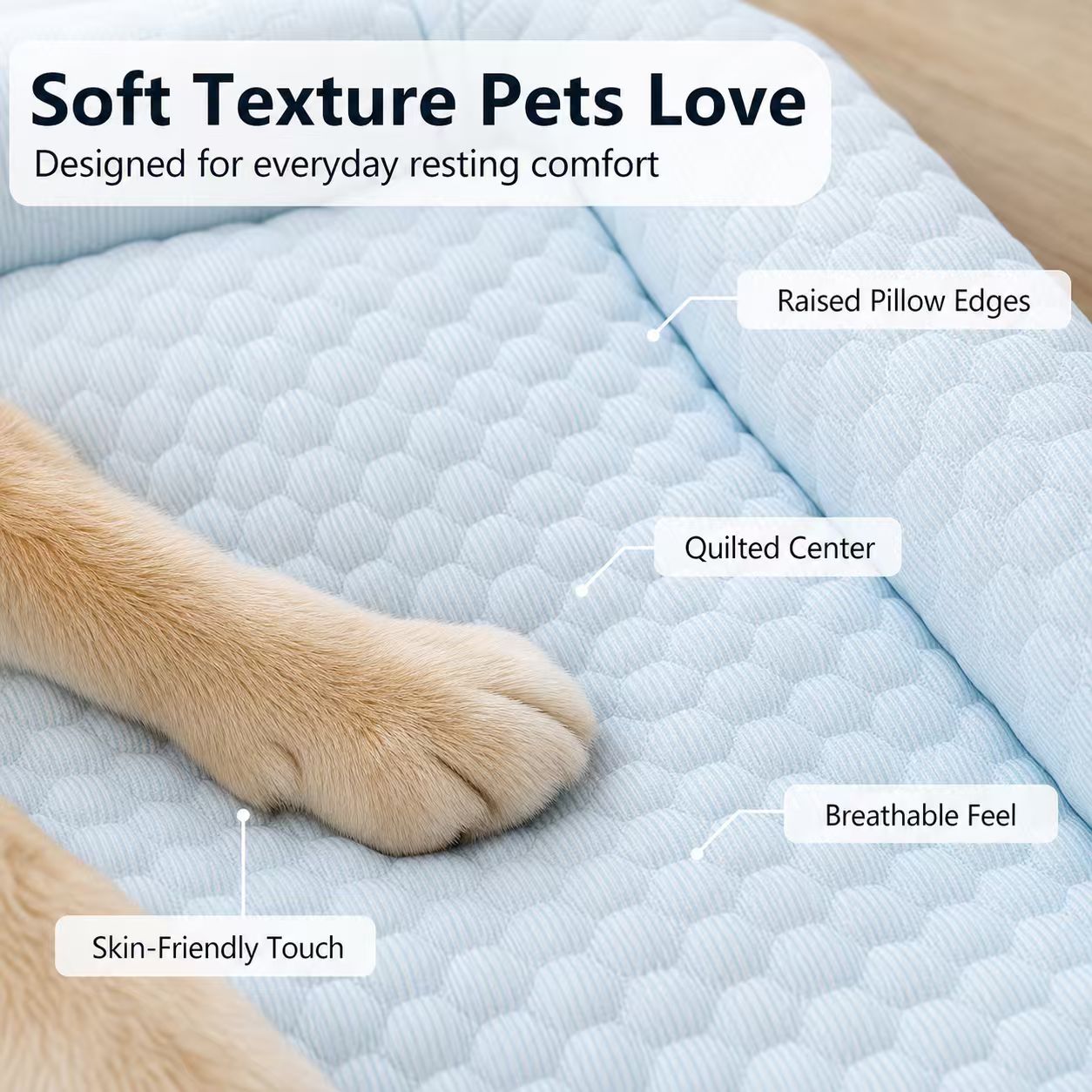 Pet Resting Mat with Raised Bolster Edges — thumbnail 4