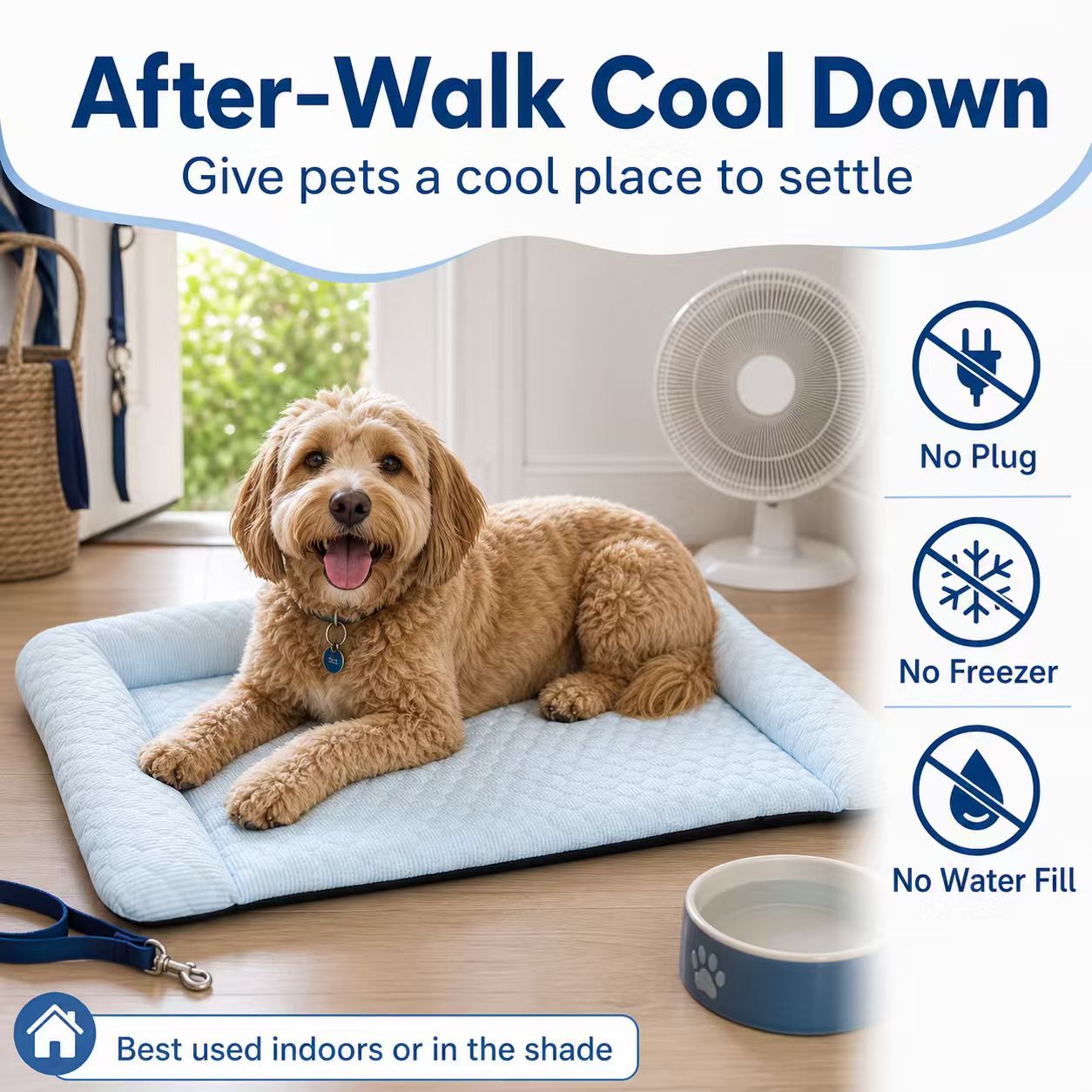 Pet Resting Mat with Raised Bolster Edges