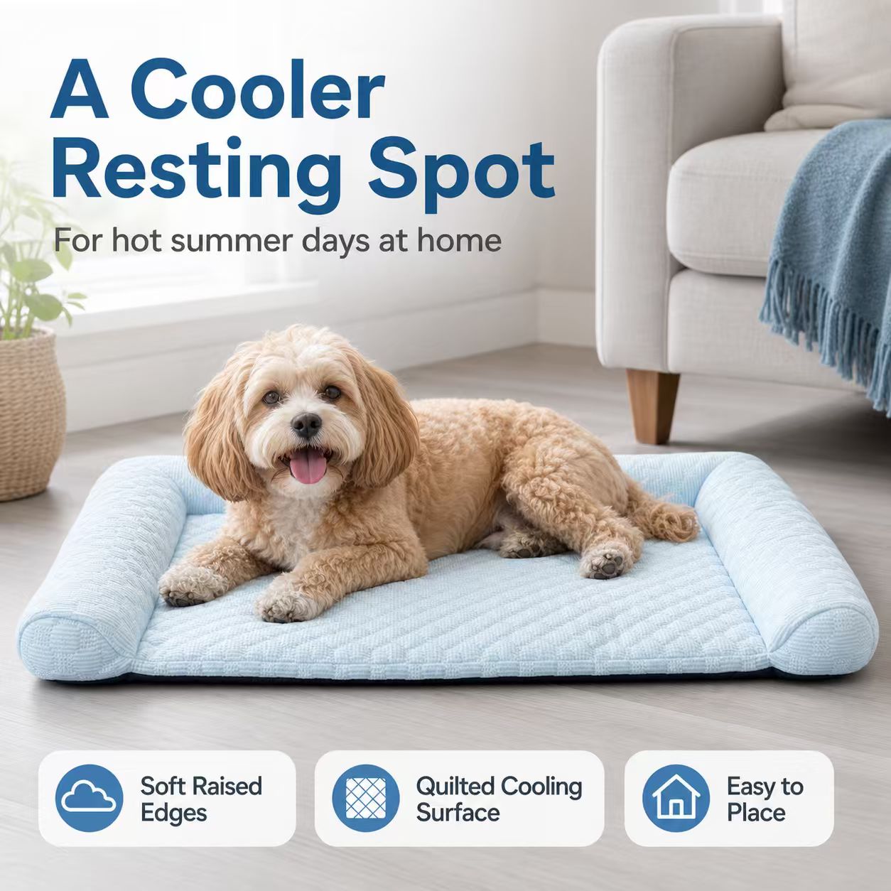Pet Resting Mat with Raised Bolster Edges — thumbnail 5