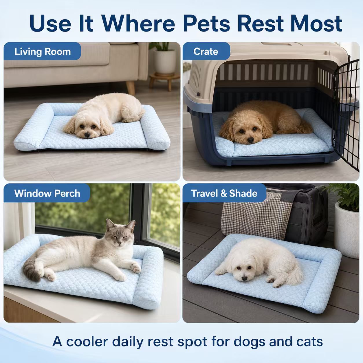 Pet Resting Mat with Raised Bolster Edges — thumbnail 2