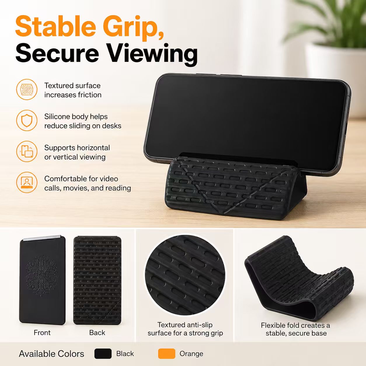 Foldable Silicone Phone Stand — thumbnail 4