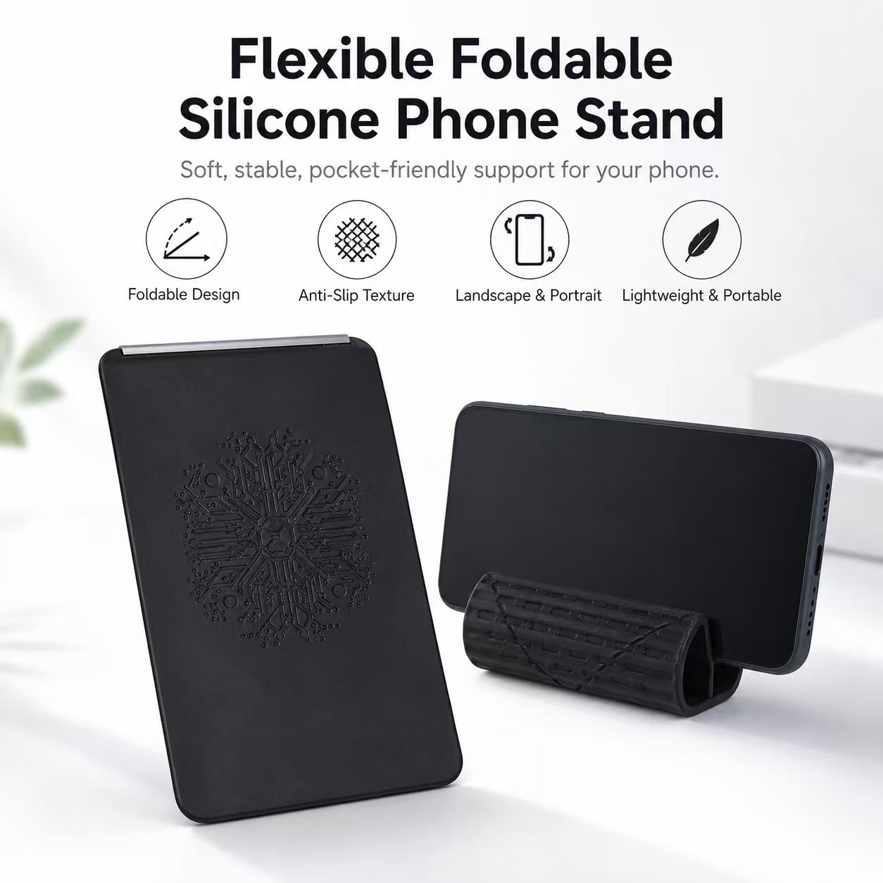 Foldable Silicone Phone Stand — thumbnail 2