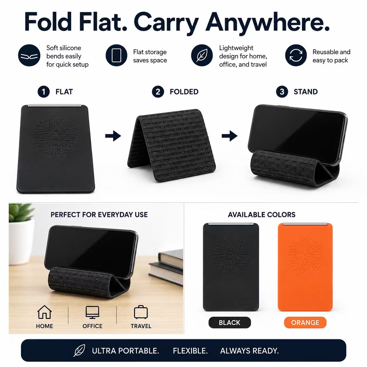 Foldable Silicone Phone Stand — thumbnail 5