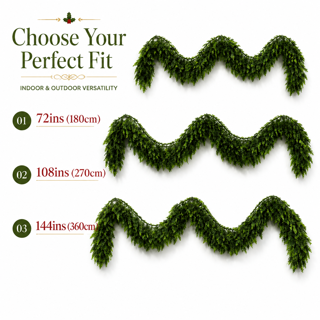 Artificial Cedar Garland for Indoor and Outdoor Decor — thumbnail 8