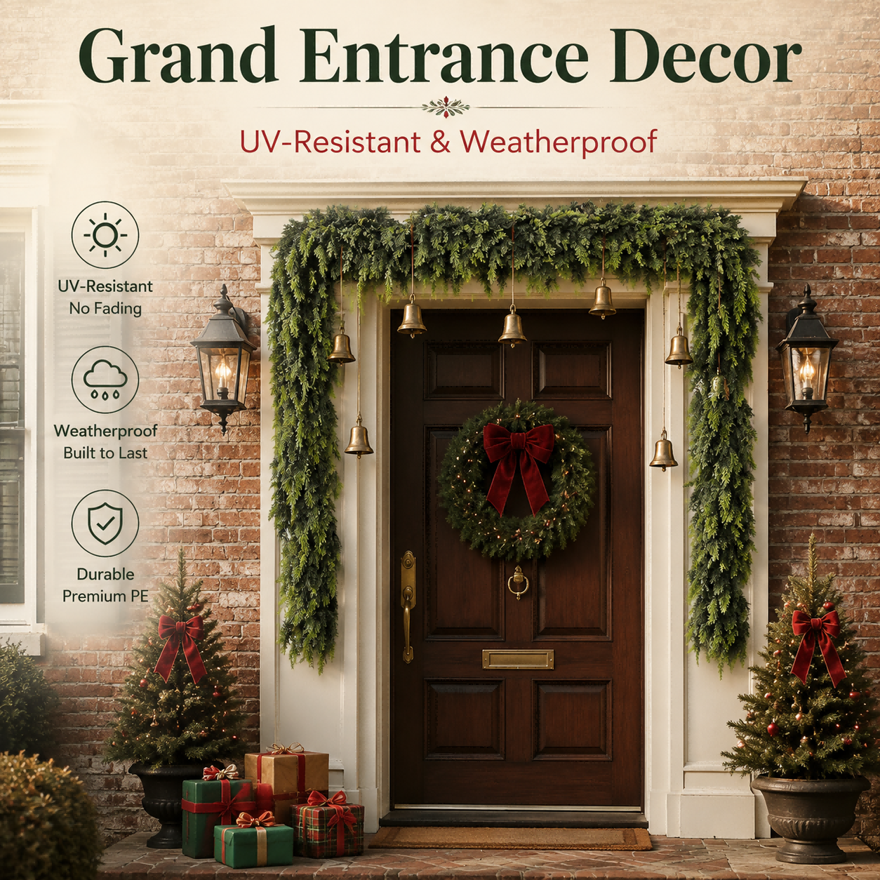 Artificial Cedar Garland for Indoor and Outdoor Decor — thumbnail 2