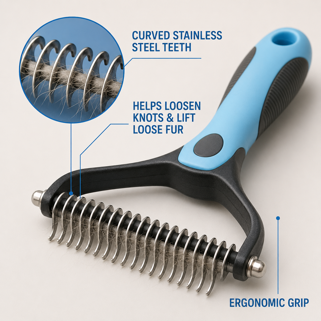 Double-Sided Pet Grooming and Dematting Comb — thumbnail 4