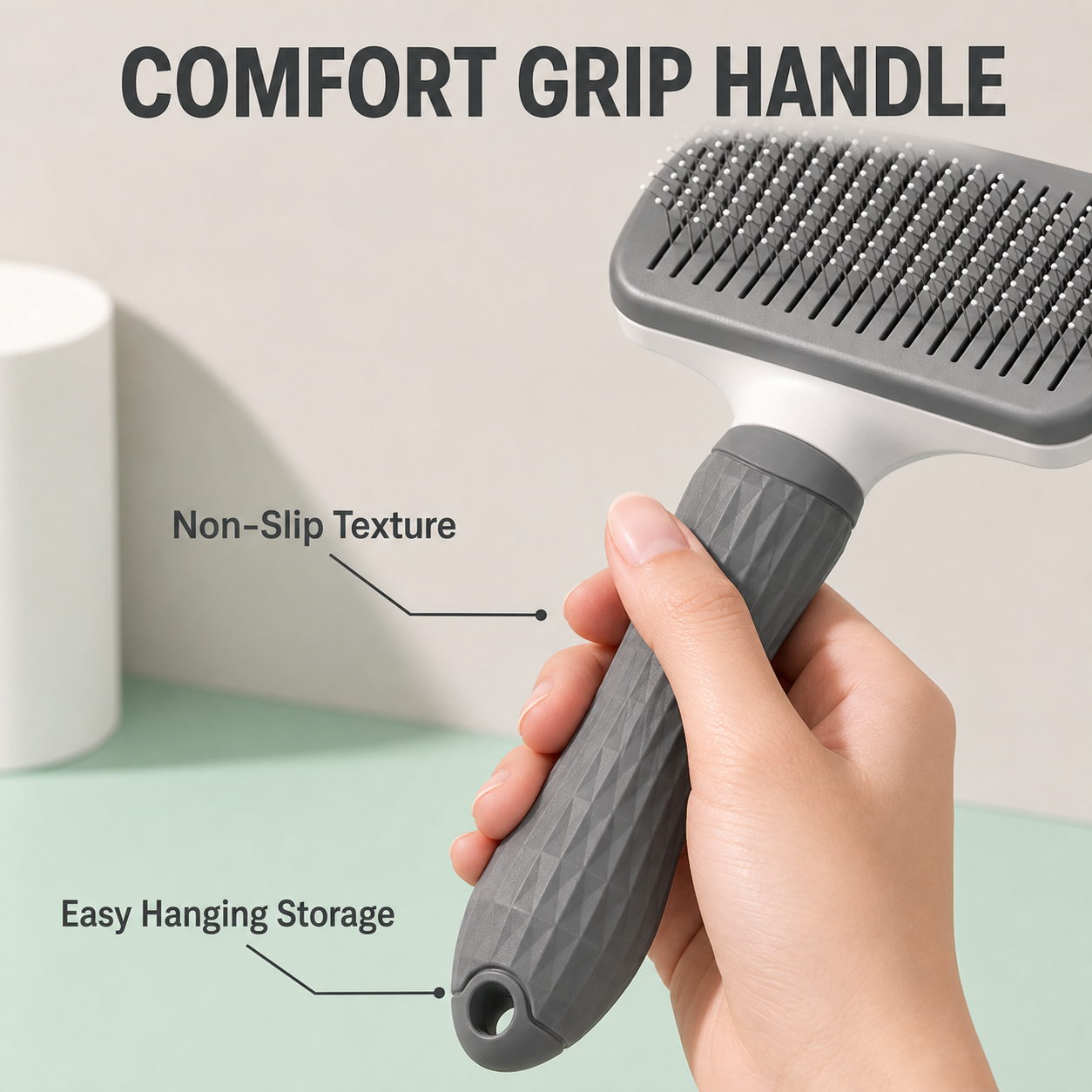 Pet Slicker Brush with One-Button Hair Release — thumbnail 6