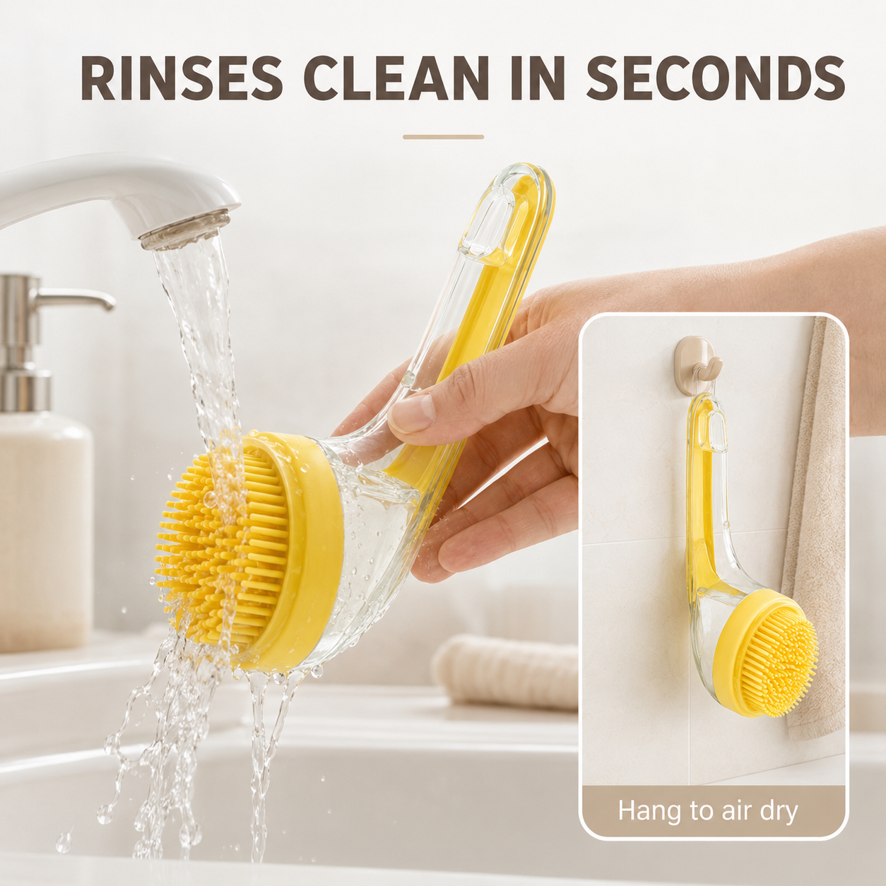 3-in-1 Silicone Pet Bath Brush with Shampoo Dispenser — thumbnail 2