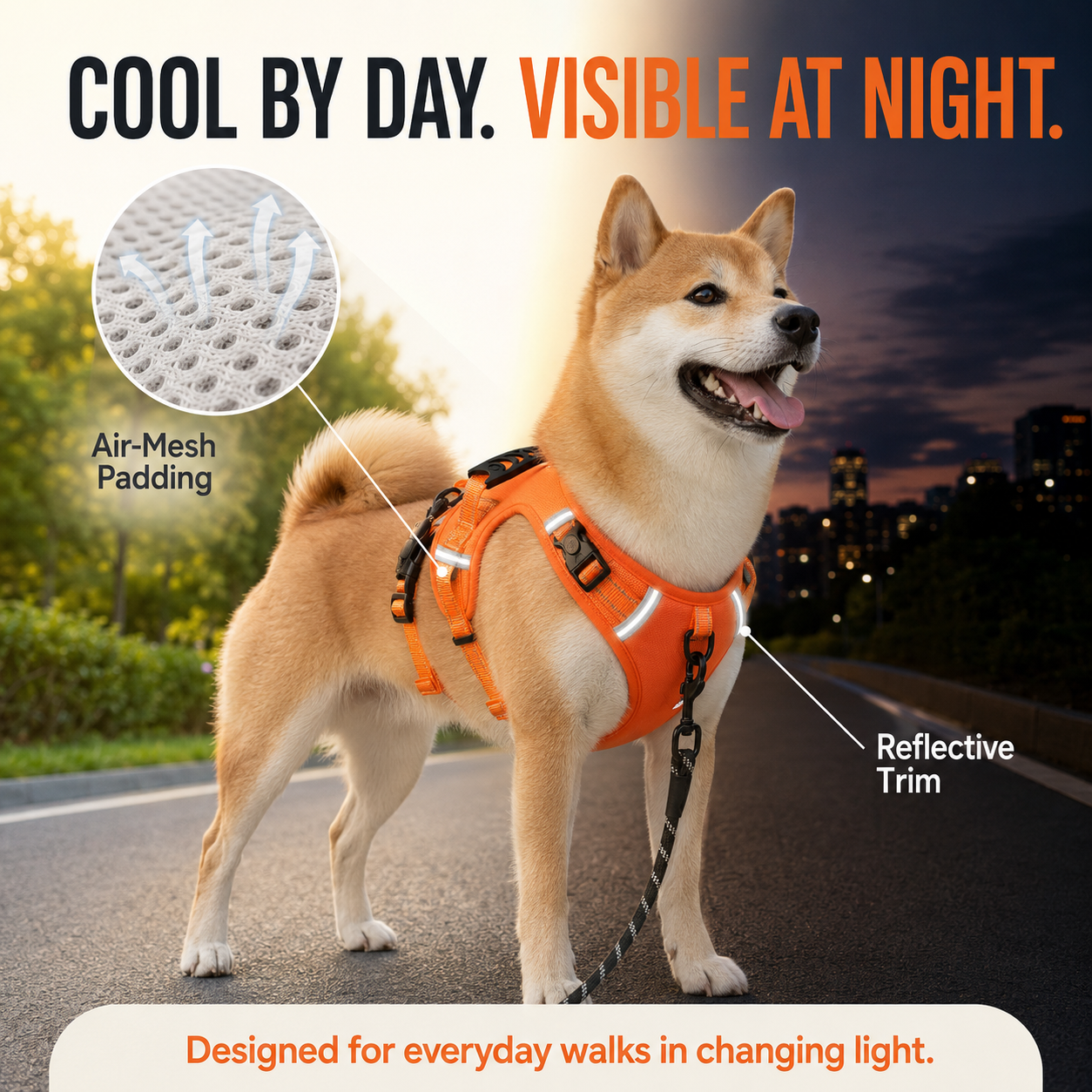 Padded Dog Harness with Dual Leash Attachment Points — thumbnail 11