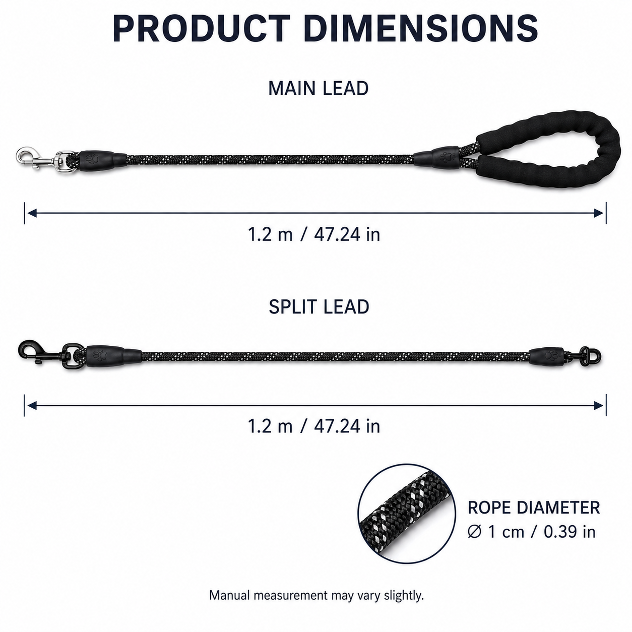 Reflective Multi-Dog Leash with Cushioned Handle — thumbnail 2