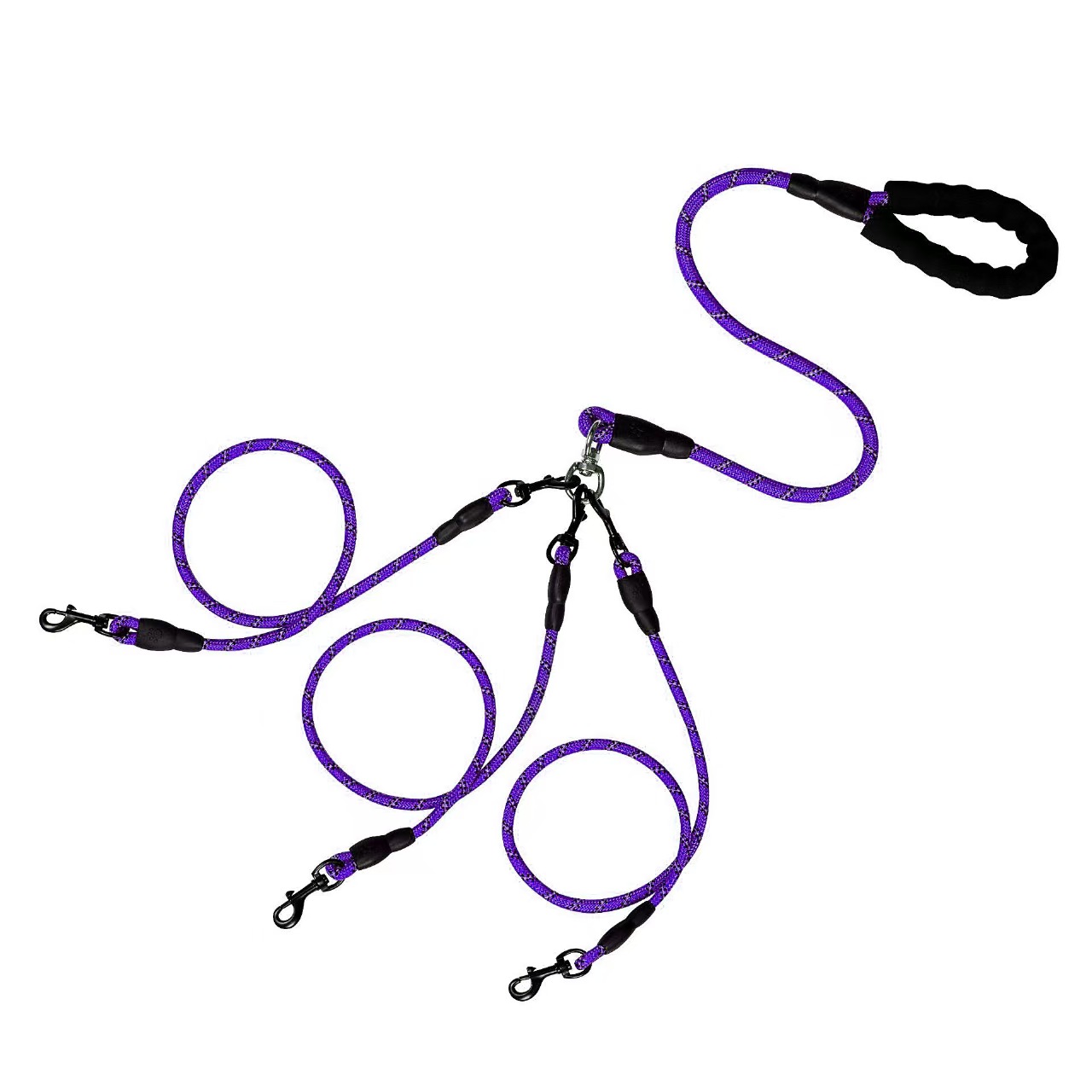 Reflective Multi-Dog Leash with Cushioned Handle — thumbnail 11