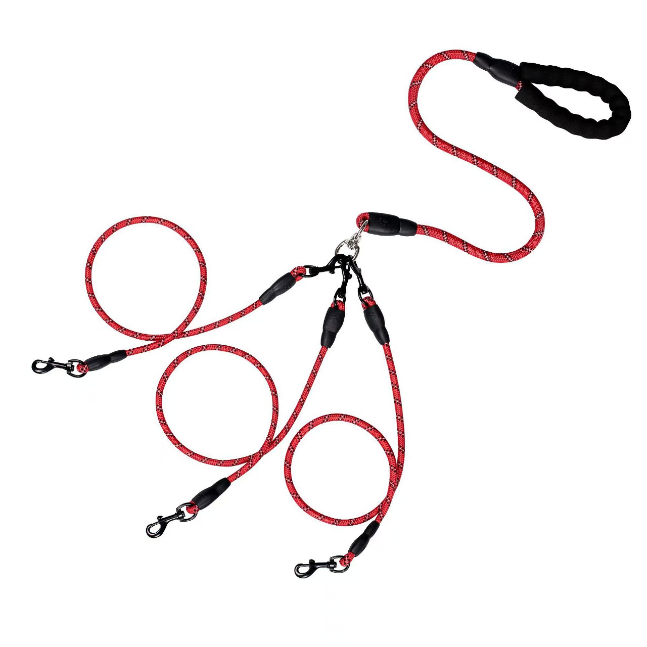 Reflective Multi-Dog Leash with Cushioned Handle — thumbnail 13