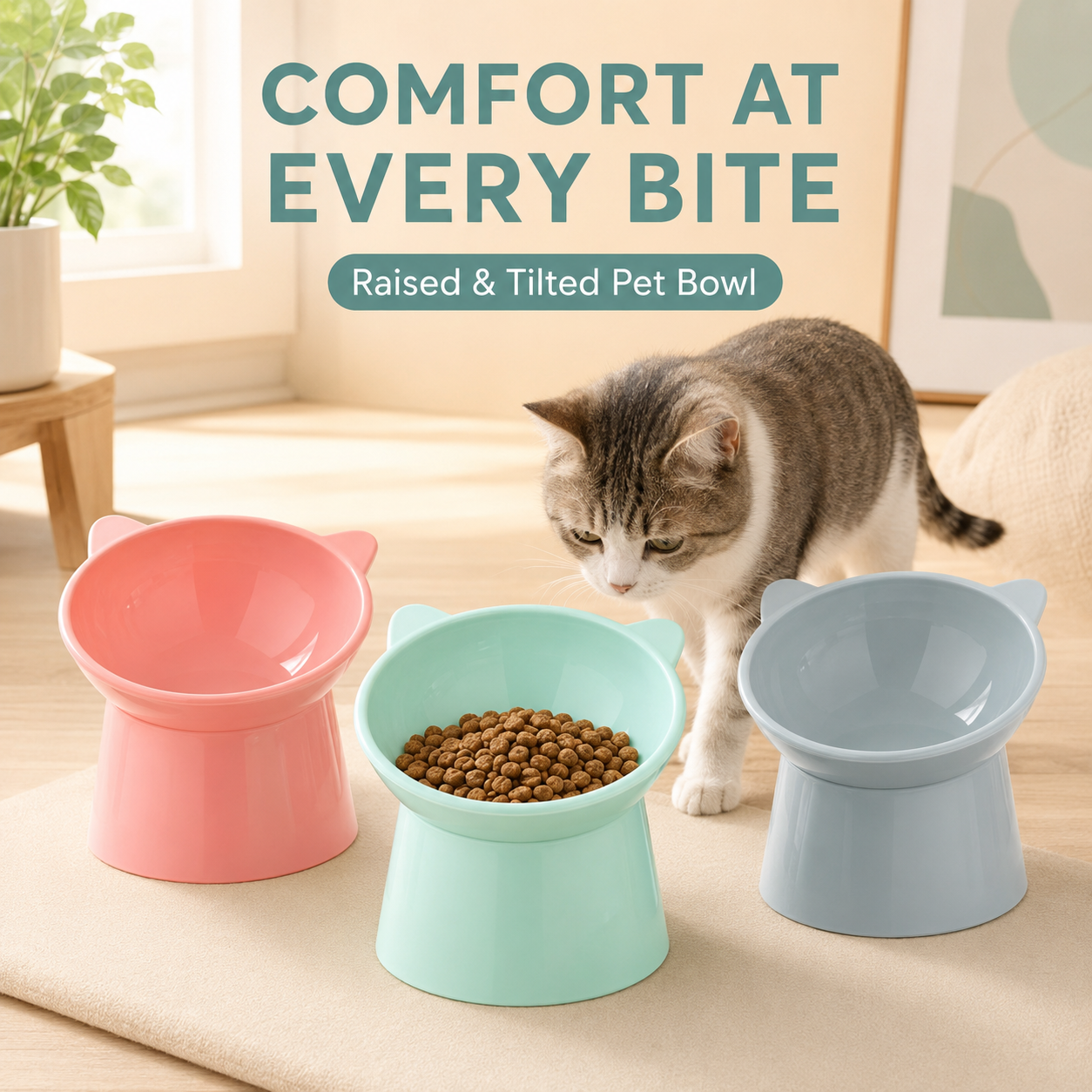 Elevated Tilted Pet Feeding Bowl — thumbnail 3