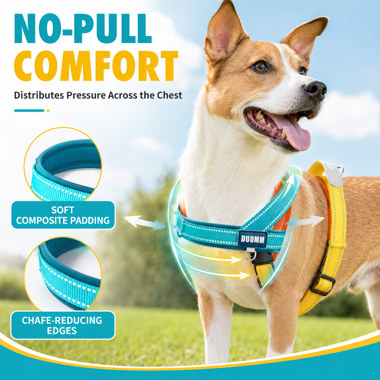 Reflective Padded Dog Harness for Walking and Hiking — thumbnail 5