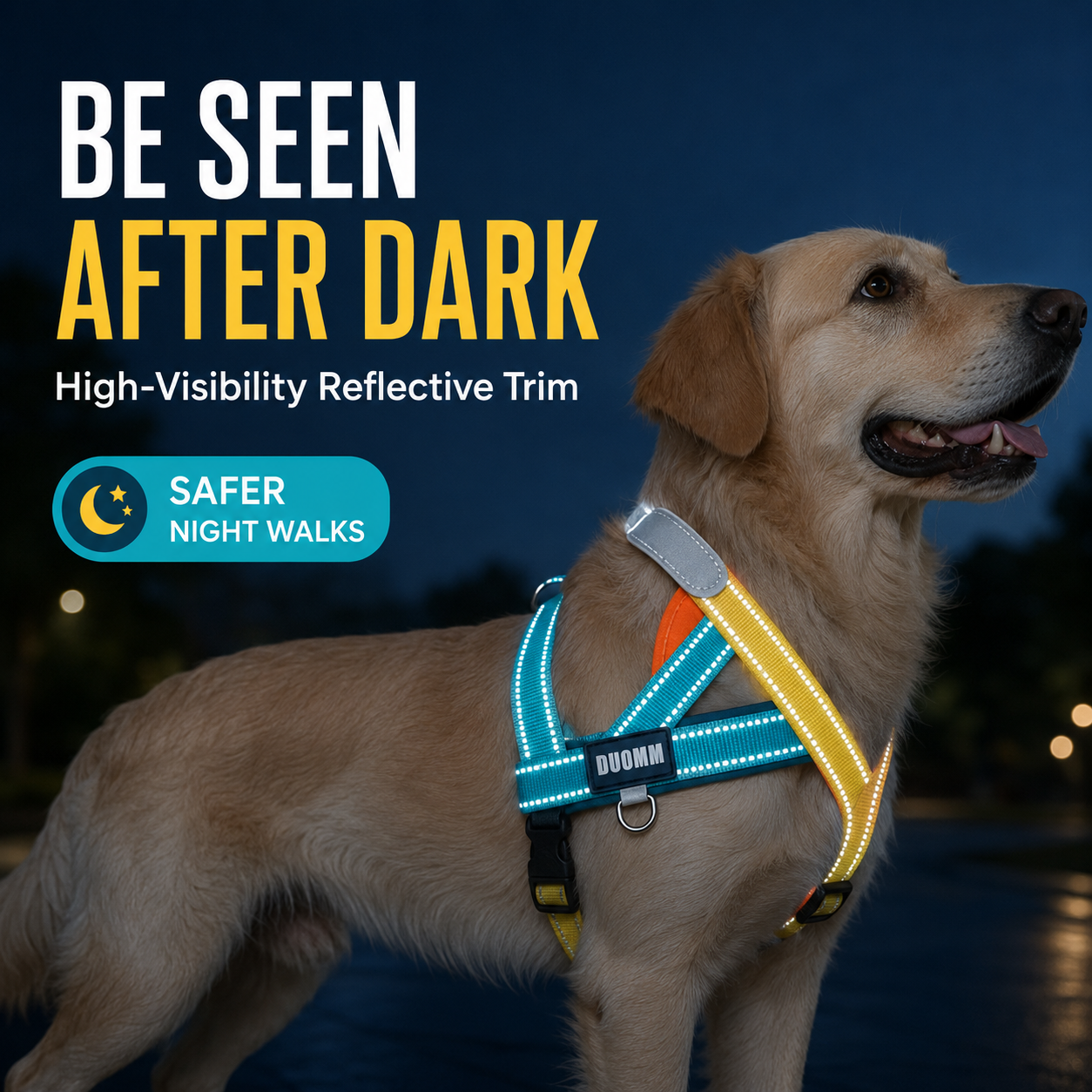 Reflective Padded Dog Harness for Walking and Hiking — thumbnail 2