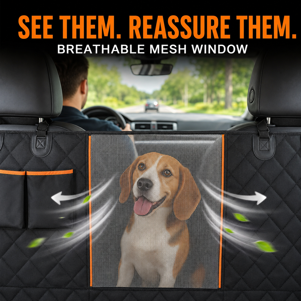 Dog Car Back Seat Cover with Side Panels — image 1