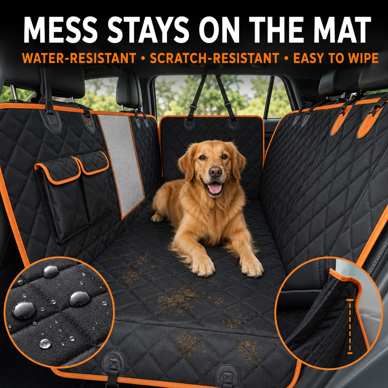 Dog Car Back Seat Cover with Side Panels — thumbnail 4