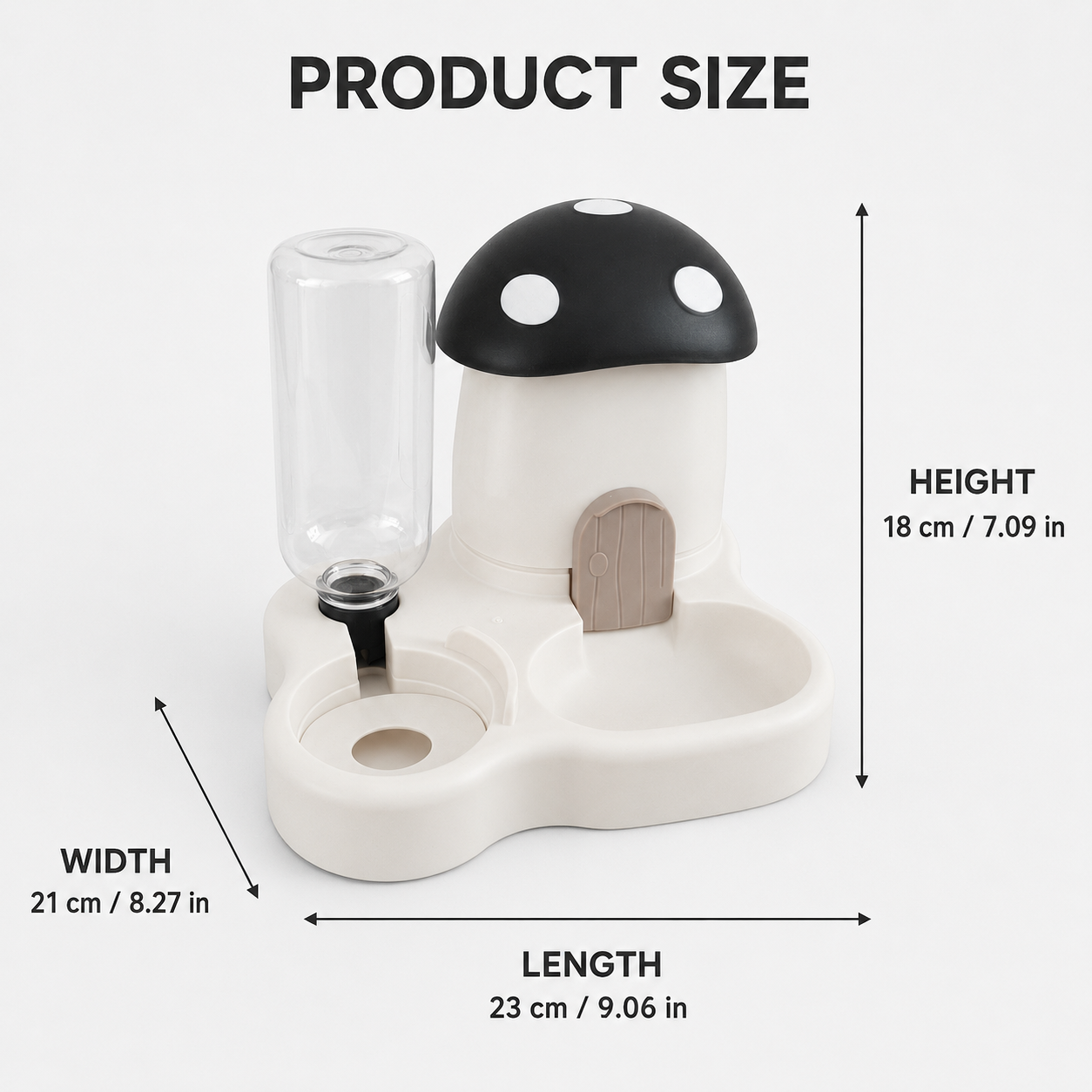 Mushroom-Shaped Gravity Pet Feeder and Water Dispenser