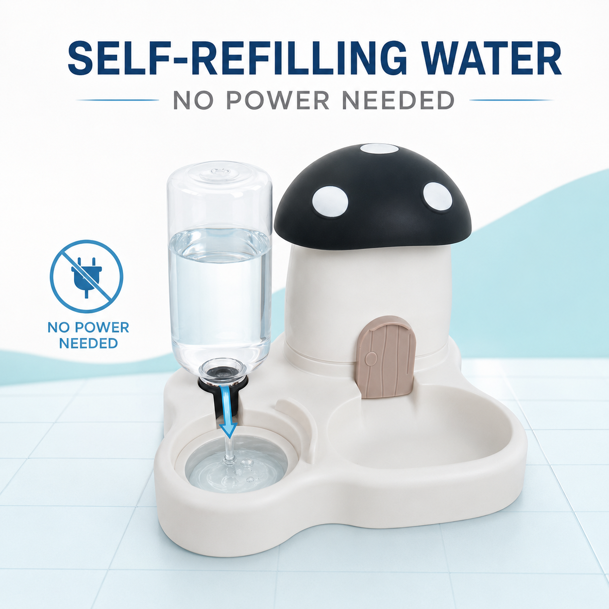 Mushroom-Shaped Gravity Pet Feeder and Water Dispenser — thumbnail 4